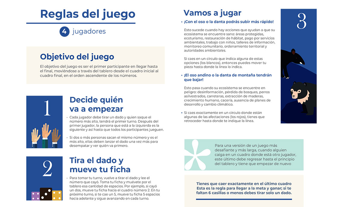 Página con las reglas del juego.